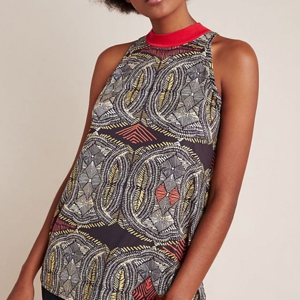 Anthropologie Geometric Halter Top NTW